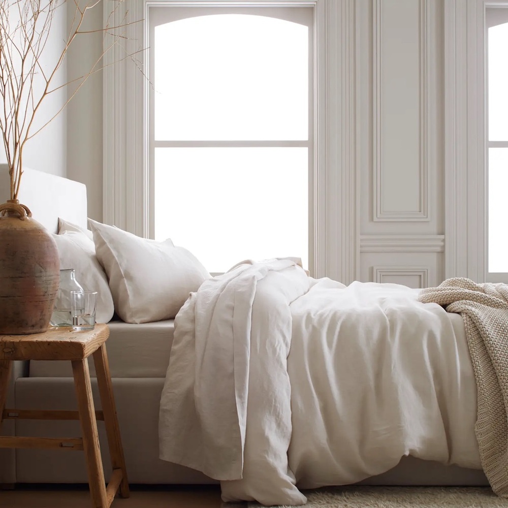 Luxury Quince 100% Linen Duvet Cover-King/Cal King